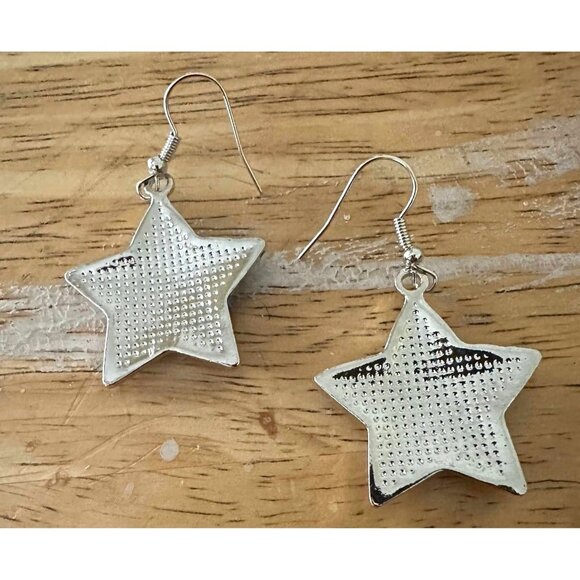 New Patriotic Star Earrings Rhinestones Dangle Patriotic July 4 Veteran'… - Picture 12 of 12